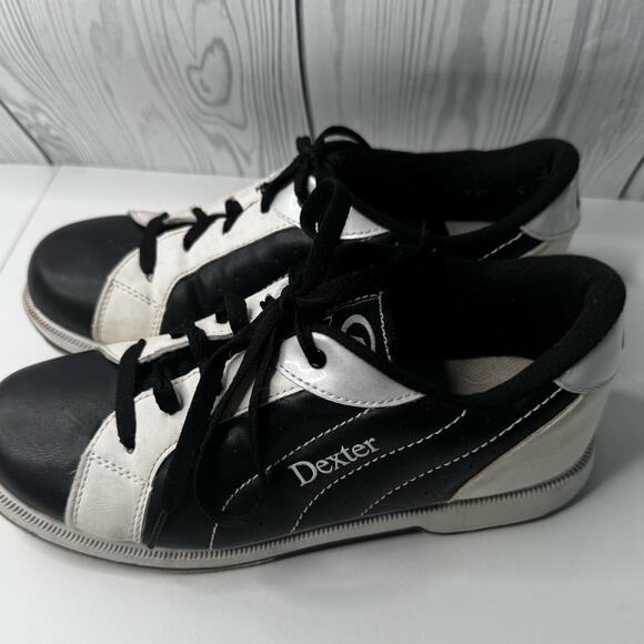 Dexter Women's Bowling Shoe Size US 8M Black White Groove Lace-Up 4266 - Picture 3 of 8